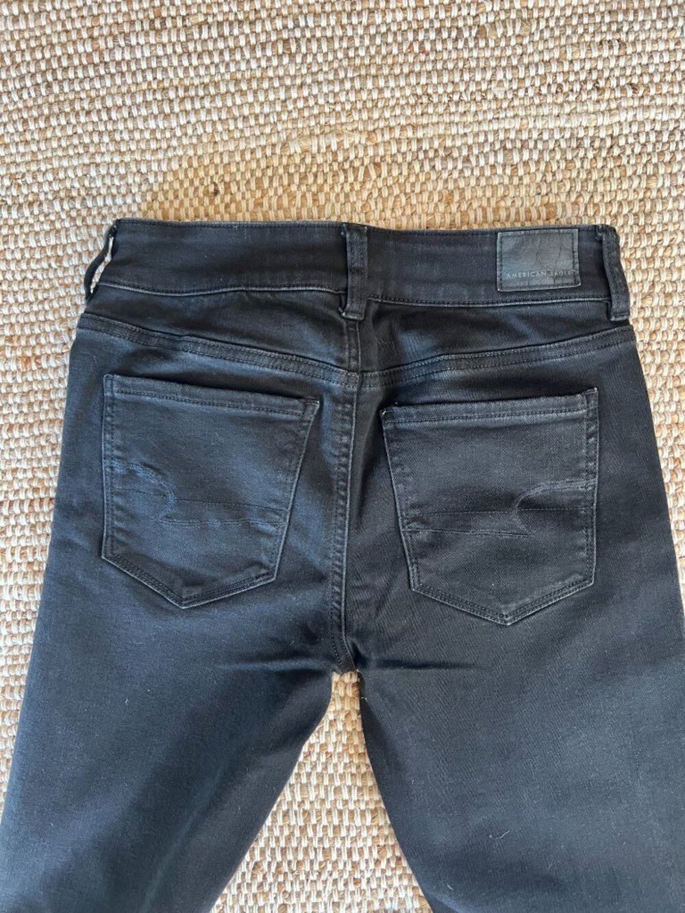 Black American Eagle Next Level Stretch Flare Jeans Size 2 Regular